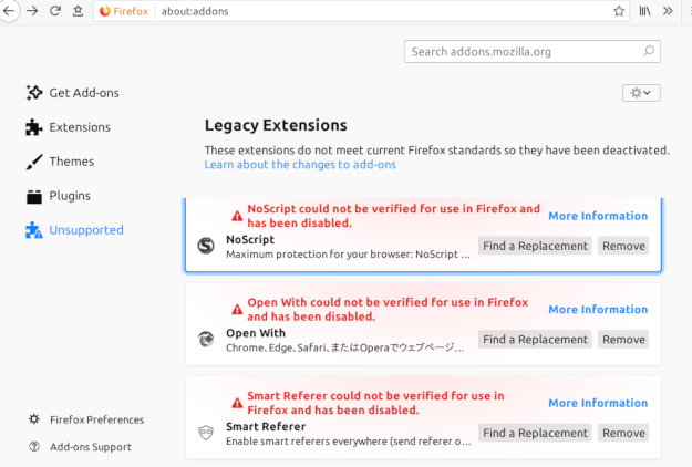 Firefox のアドオン 不具合により一斉に無効化される 復旧方法が公開 ひよみのとり